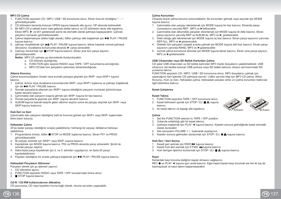 Elta 6733_im p136,137_tr.pdf | Elta 6733 User Manual | Page 69 / 99