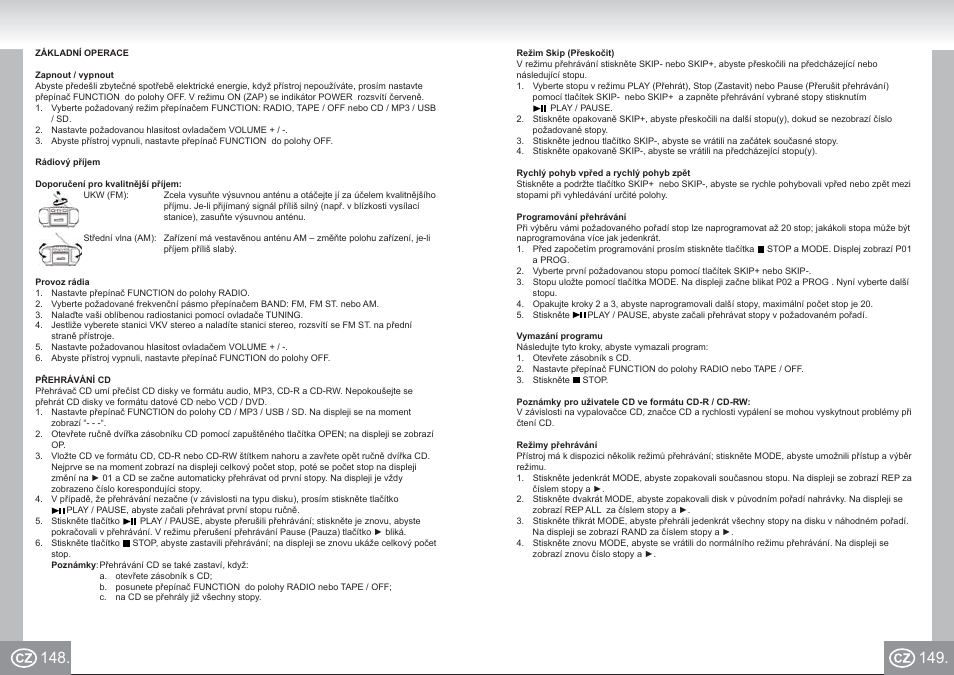 Elta 6733_im p148,149_cz.pdf | Elta 6733 User Manual | Page 75 / 99