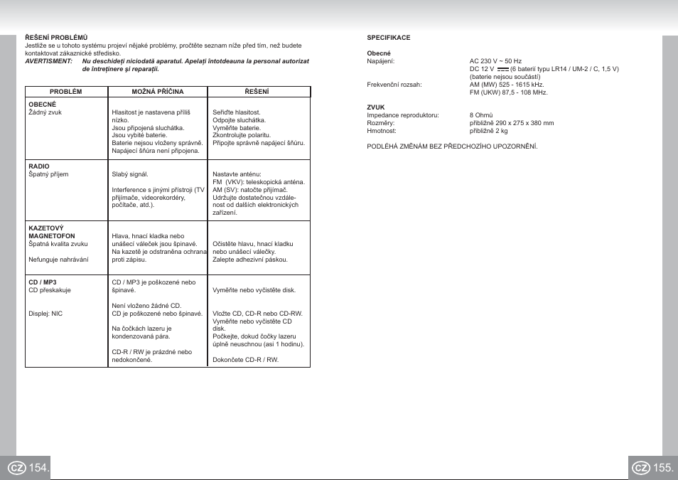 Elta 6733_im p154,155_cz.pdf | Elta 6733 User Manual | Page 78 / 99