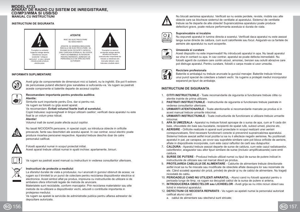 Elta 6733_im p156,157_ro.pdf | Elta 6733 User Manual | Page 79 / 99