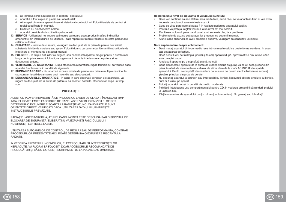 Elta 6733_im p158,159_ro.pdf | Elta 6733 User Manual | Page 80 / 99