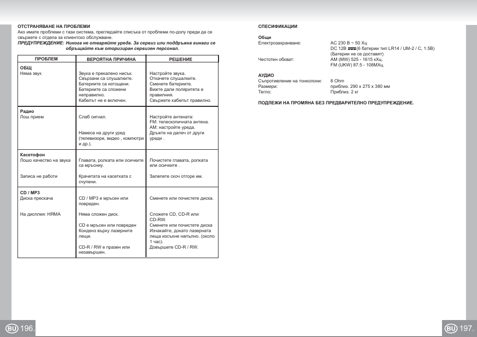 Elta 6733_im p196,197_bu.pdf | Elta 6733 User Manual | Page 99 / 99
