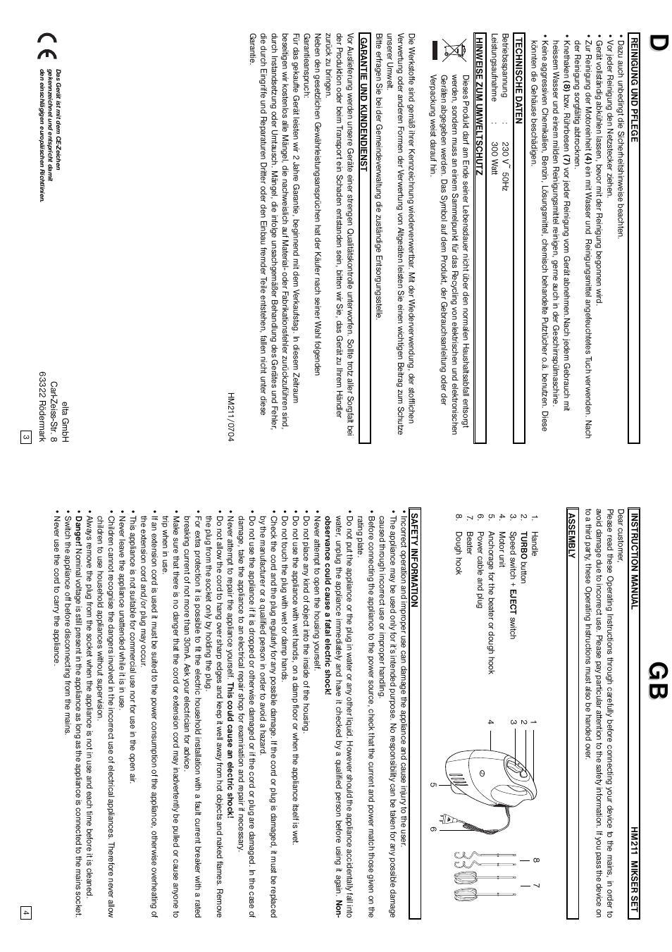 Elta HM211 User Manual | Page 3 / 22