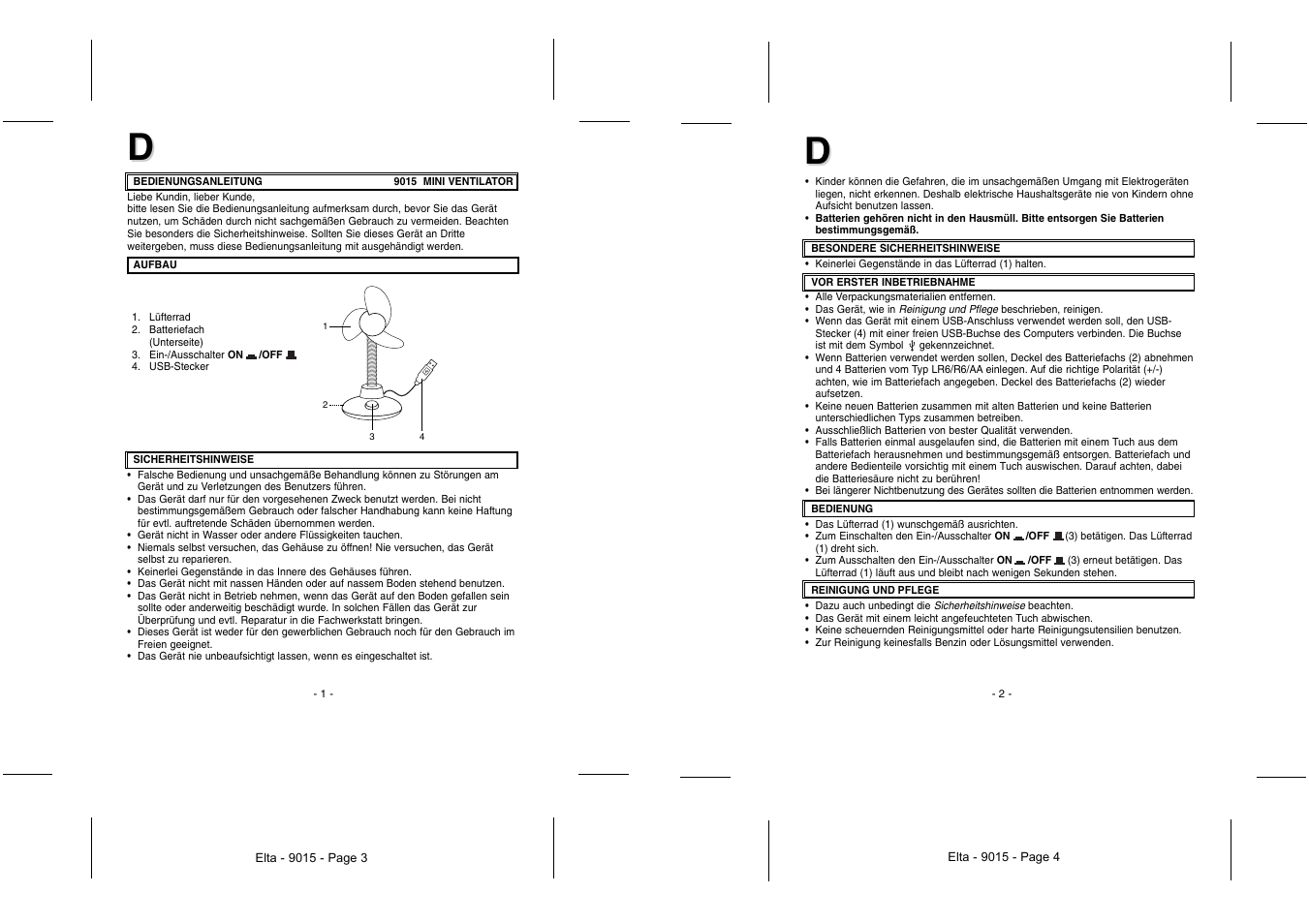 Elta 9015 User Manual | Page 2 / 16