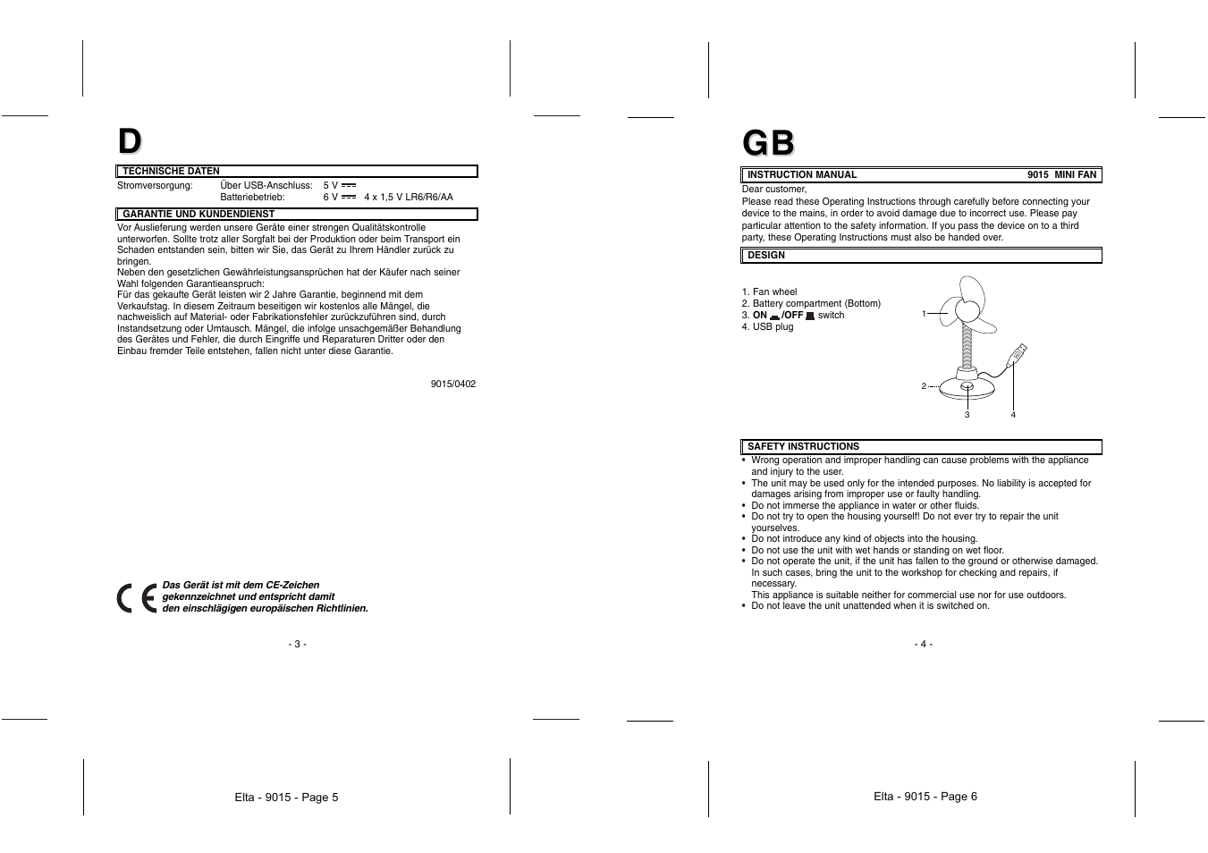 Elta 9015 User Manual | Page 3 / 16