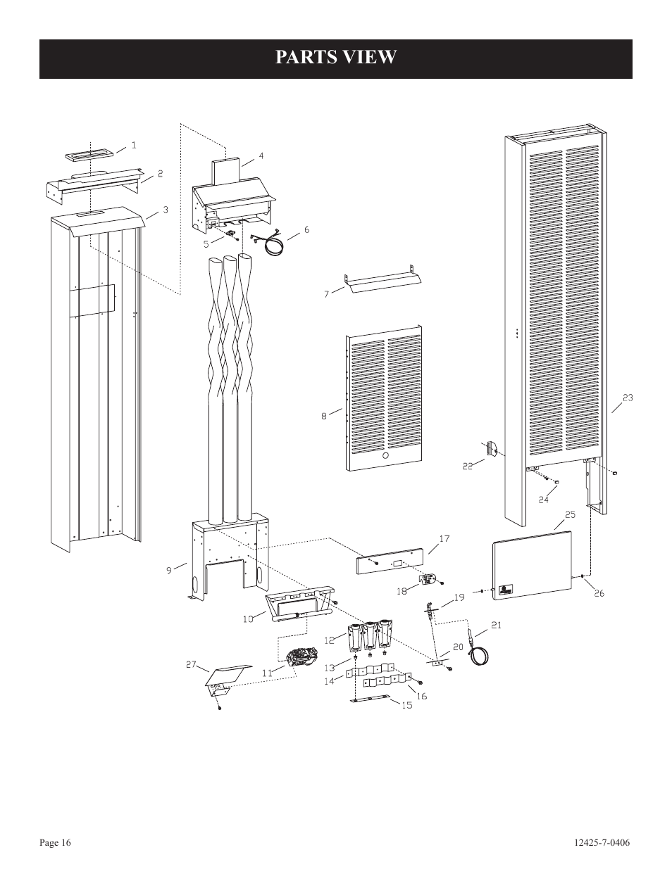 Parts view | Empire Products GWT-25-2 User Manual | Page 16 / 20
