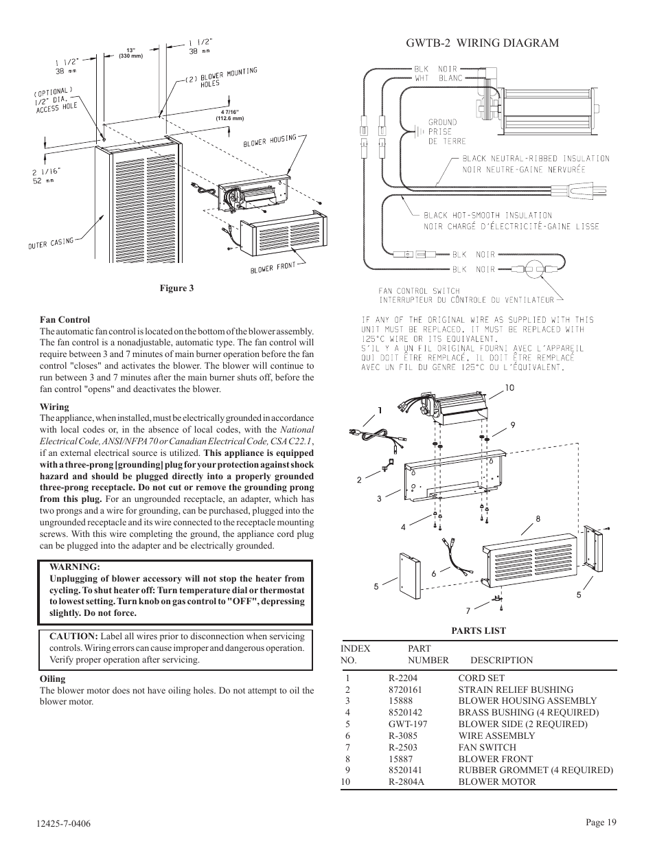 Empire Products GWT-25-2 User Manual | Page 19 / 20
