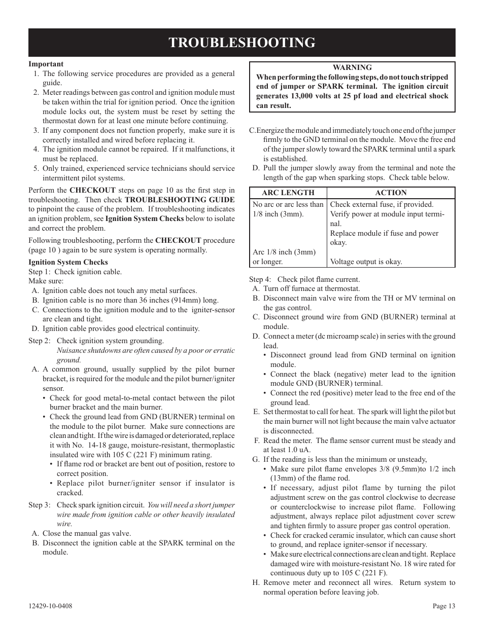 Troubleshooting | Empire Products FAW-55IP User Manual | Page 13 / 20