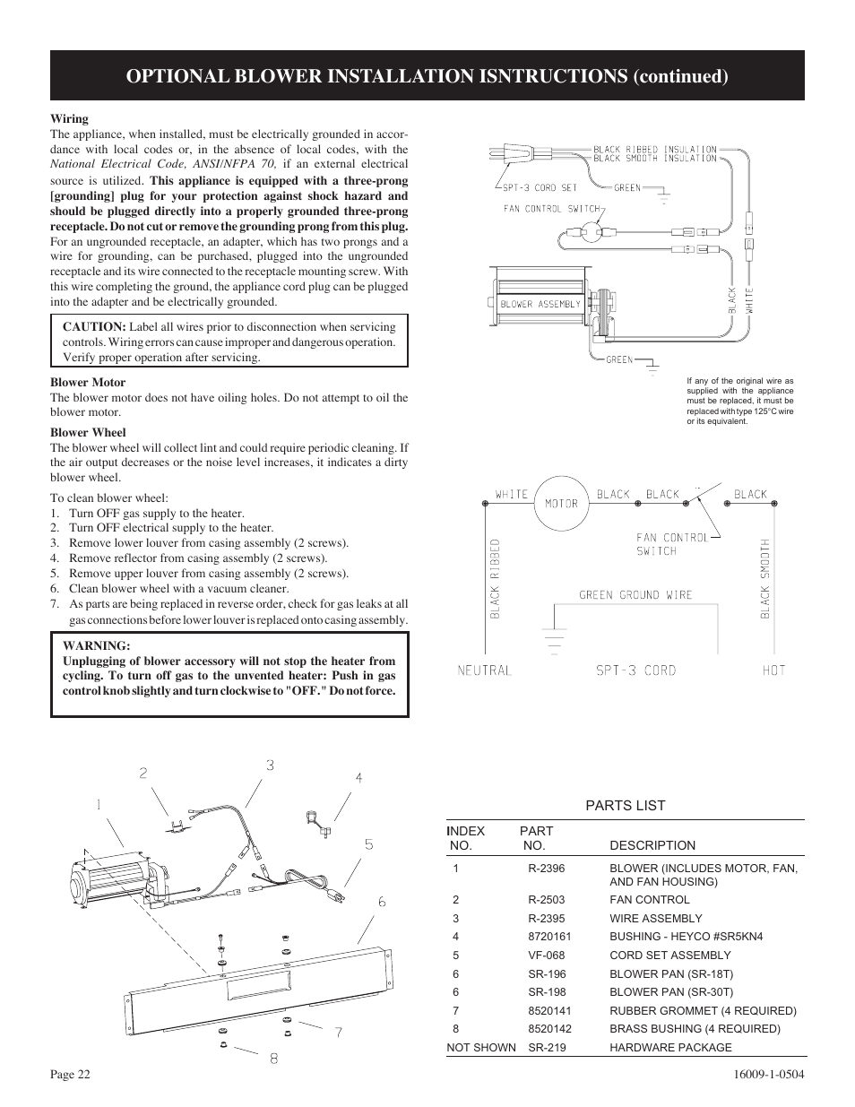 Empire Products SR-18T-3 User Manual | Page 22 / 24