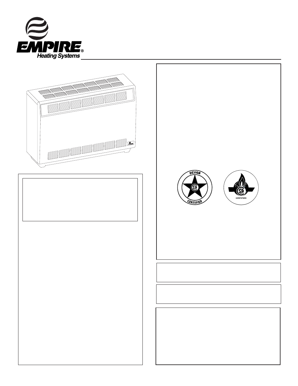 Empire Products VENTED ROOM HEATER RH-35-6 User Manual | 16 pages