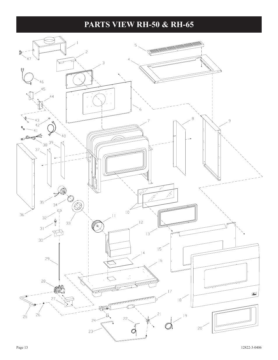 Parts view rh-50 & rh-65 | Empire Products RH-50-6 User Manual | Page 13 / 20