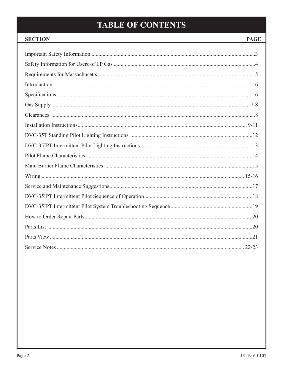 Empire Products DVC-35T-1 User Manual | Page 2 / 24