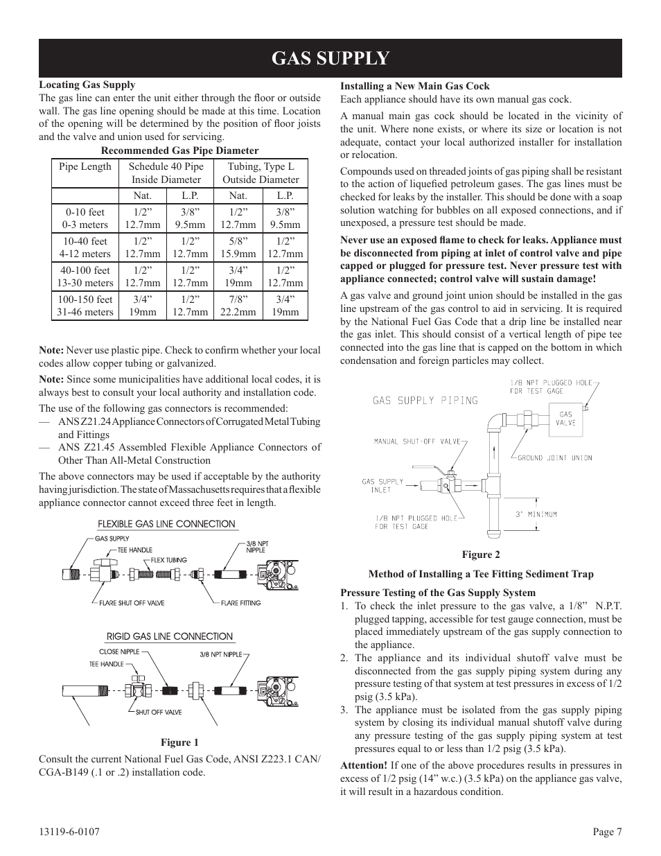 Gas supply | Empire Products DVC-35T-1 User Manual | Page 7 / 24