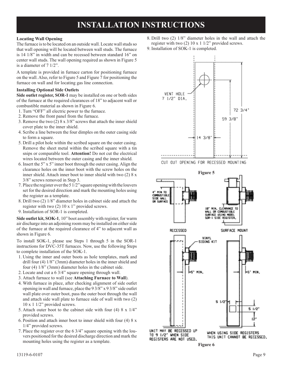 Installation instructions | Empire Products DVC-35T-1 User Manual | Page 9 / 24