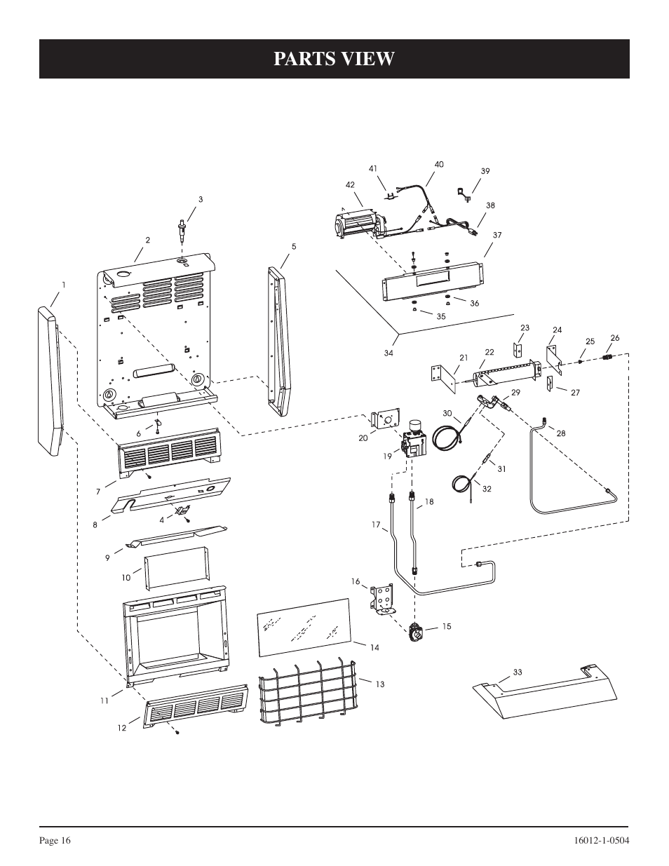 Parts view | Empire Products BF-30-2 User Manual | Page 16 / 20