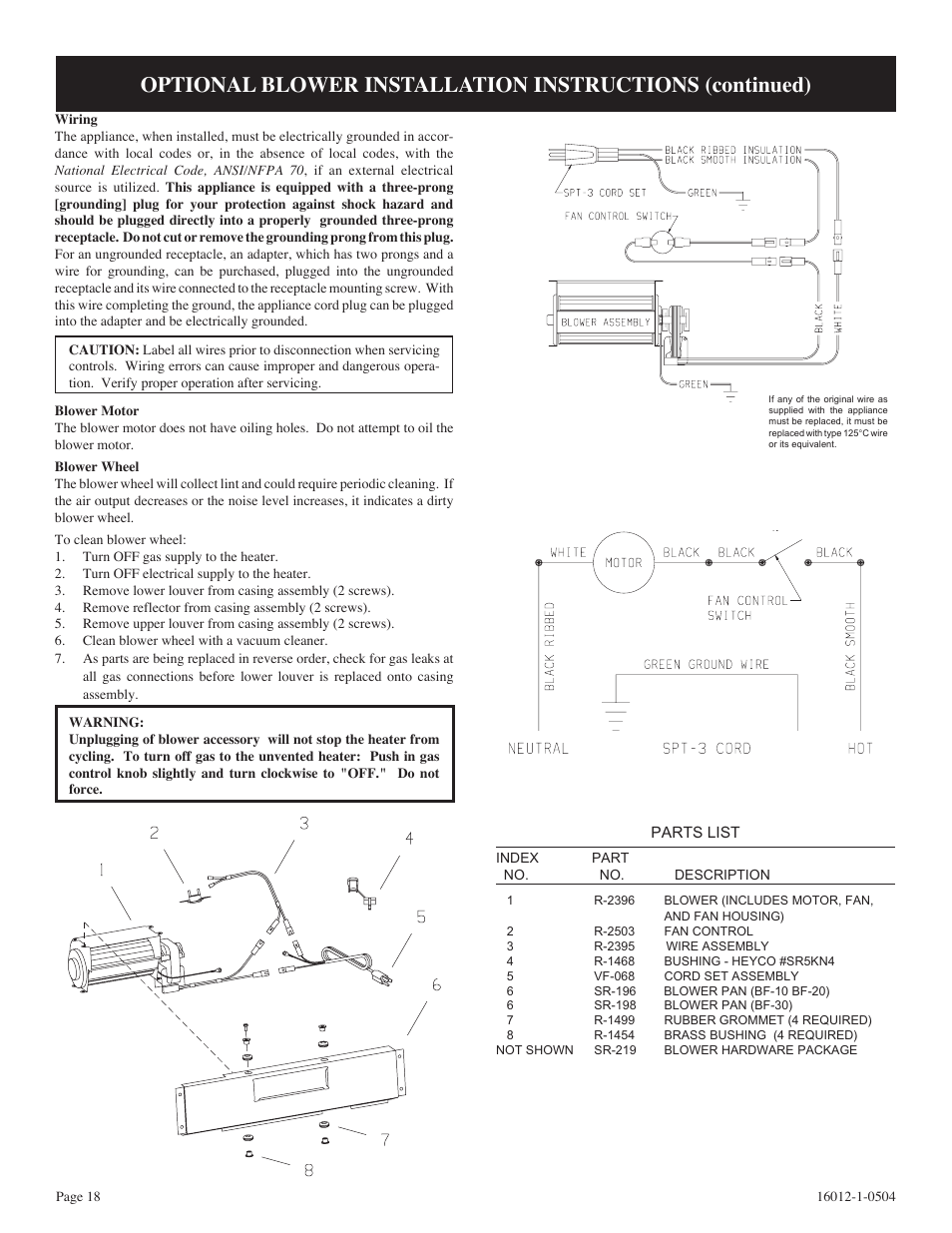 Empire Products BF-30-2 User Manual | Page 18 / 20