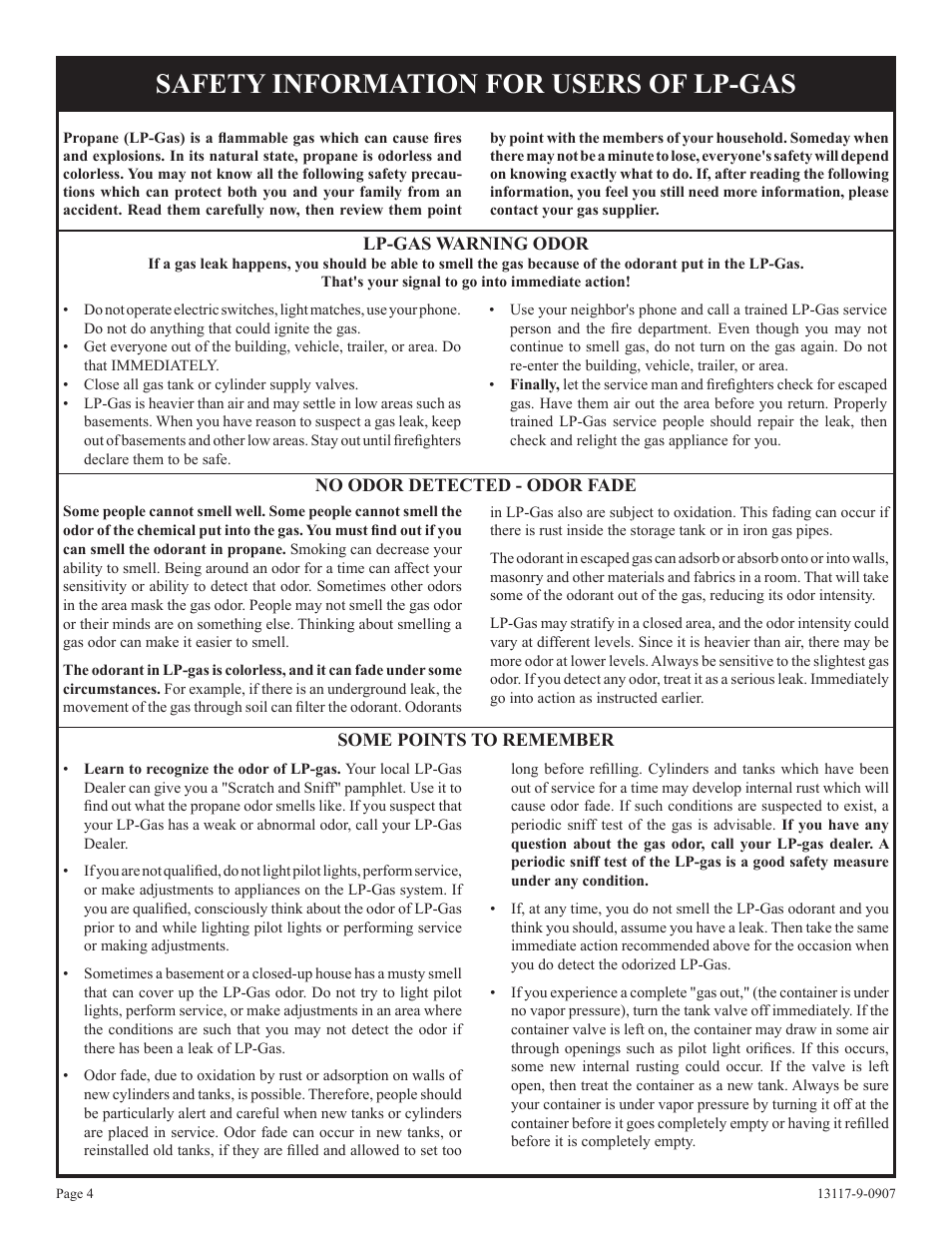Safety information for users of lp-gas | Empire Products DV-25T-1 User Manual | Page 4 / 20