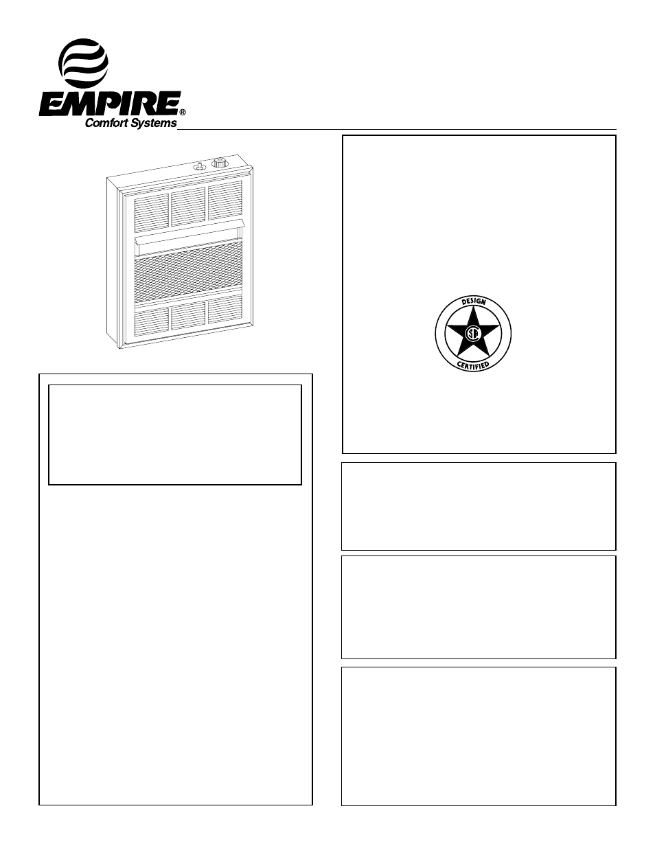 Empire Products COMFORT SYSTEMS EE-25-2 User Manual | 16 pages