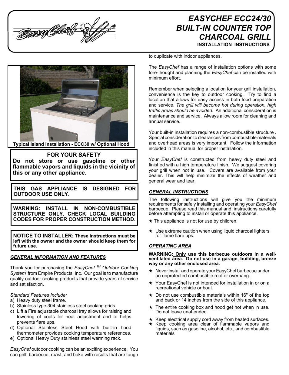 Empire Products ECC24 User Manual | 2 pages