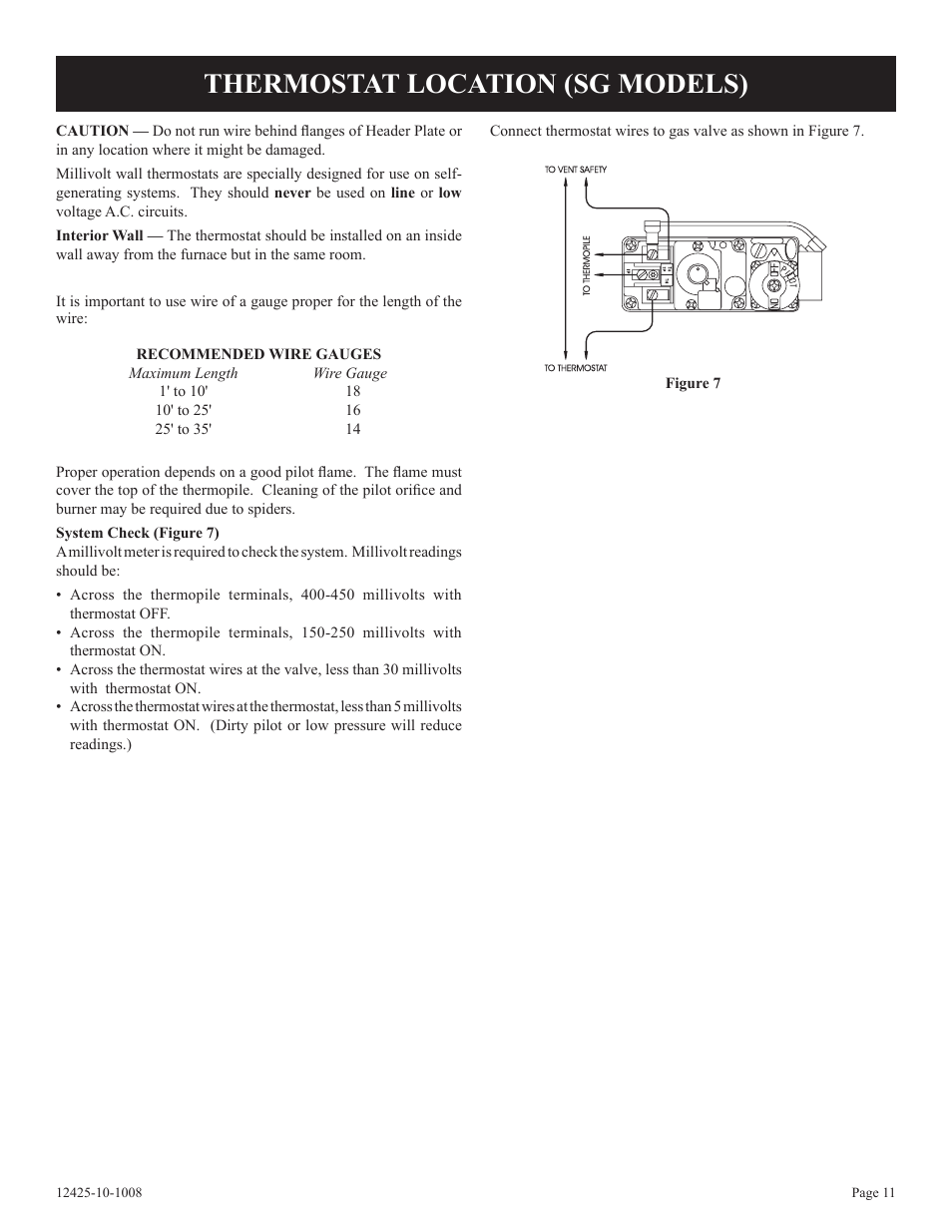 Thermostat location (sg models) | Empire Products GWT-35-2(SG User Manual | Page 11 / 60