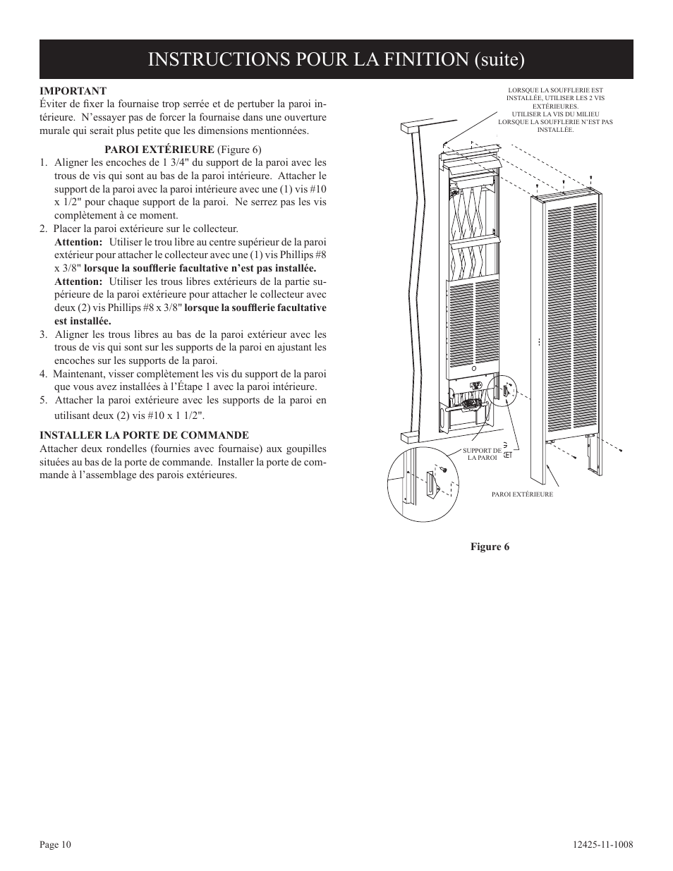 Instructions pour la finition (suite) | Empire Products GWT-35-2(SG User Manual | Page 30 / 60