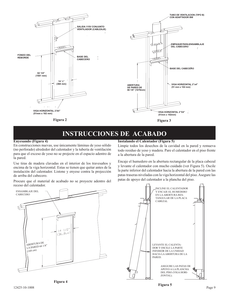 Instrucciones de acabado | Empire Products GWT-35-2(SG User Manual | Page 49 / 60