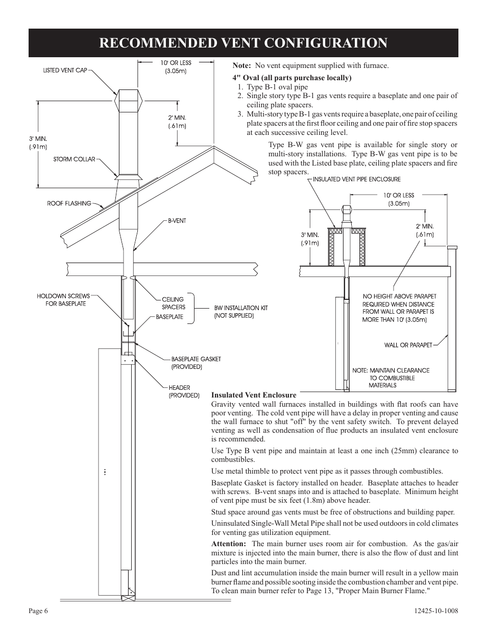 Recommended vent configuration | Empire Products GWT-35-2(SG User Manual | Page 6 / 60