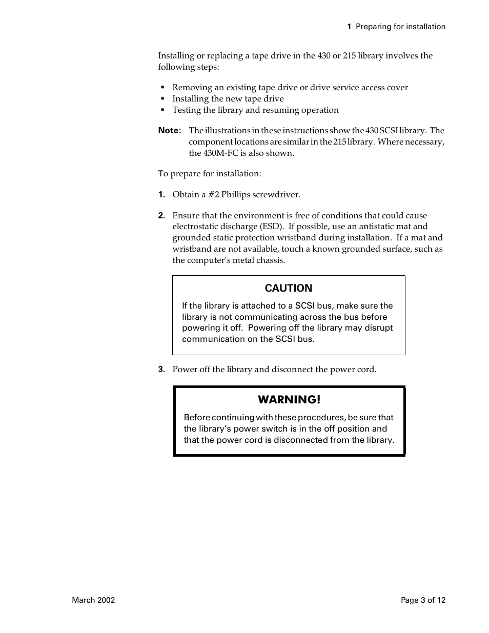 Warning | Exabyte 1005911-003 User Manual | Page 3 / 12