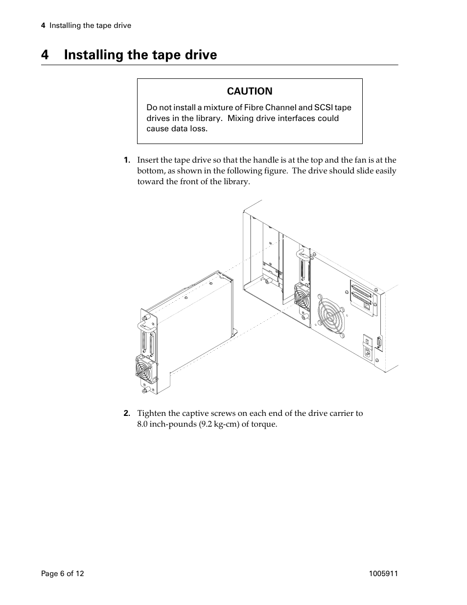 4 installing the tape drive | Exabyte 1005911-003 User Manual | Page 6 / 12