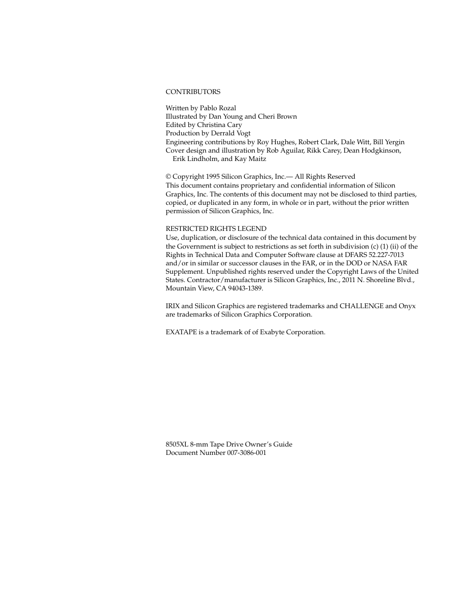 Exabyte 8505XL User Manual | Page 2 / 42