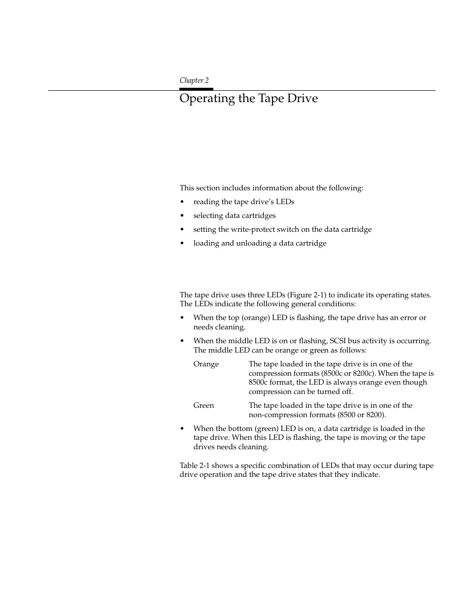 Operating the tape drive | Exabyte 8505XL User Manual | Page 27 / 42