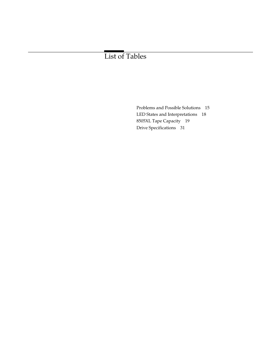 List of tables | Exabyte 8505XL User Manual | Page 7 / 42