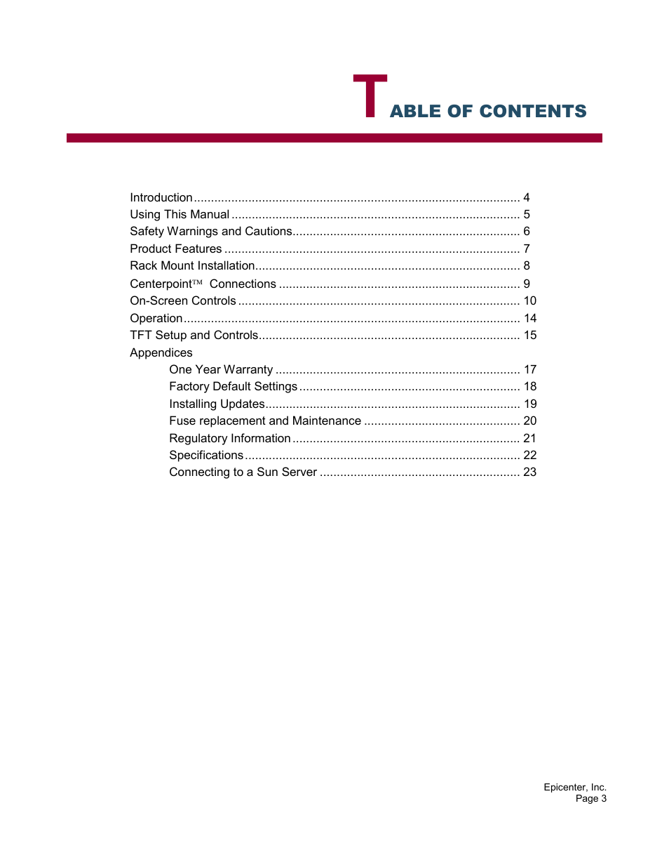 Epicenter 2x8 User Manual | Page 3 / 25