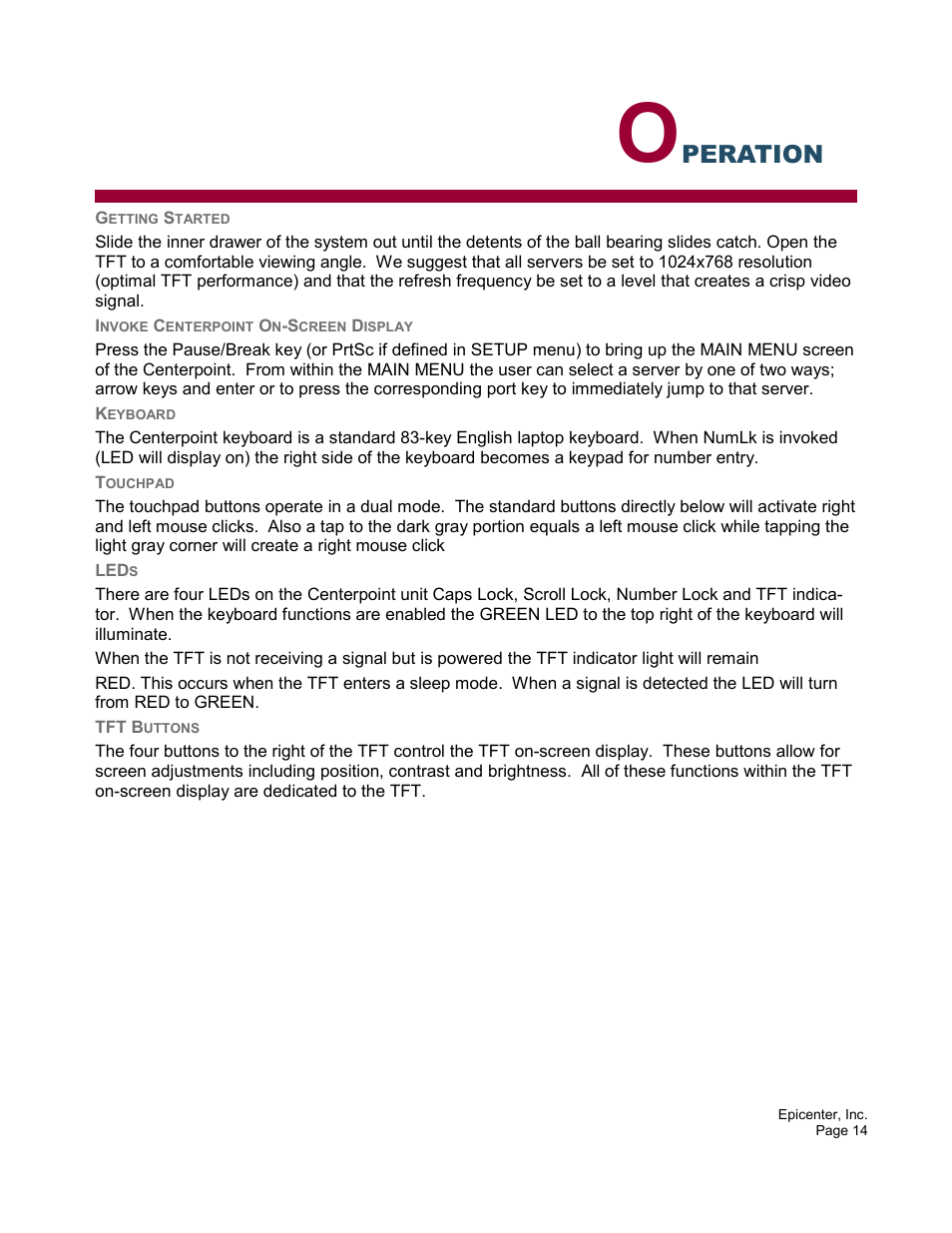 Peration | Epicenter Centercade 16 User Manual | Page 14 / 25