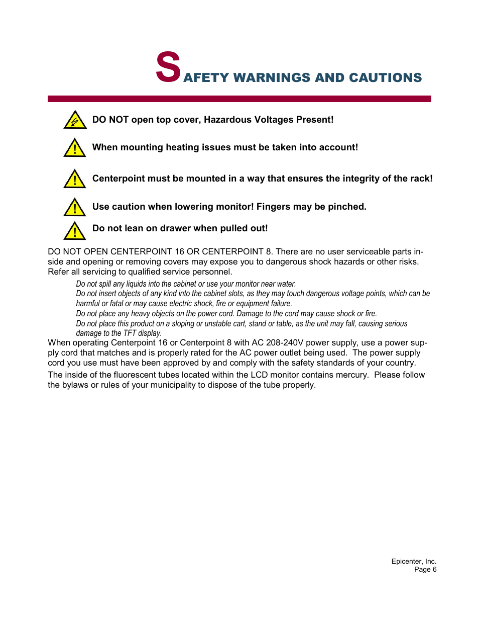 Epicenter Centercade 16 User Manual | Page 6 / 25