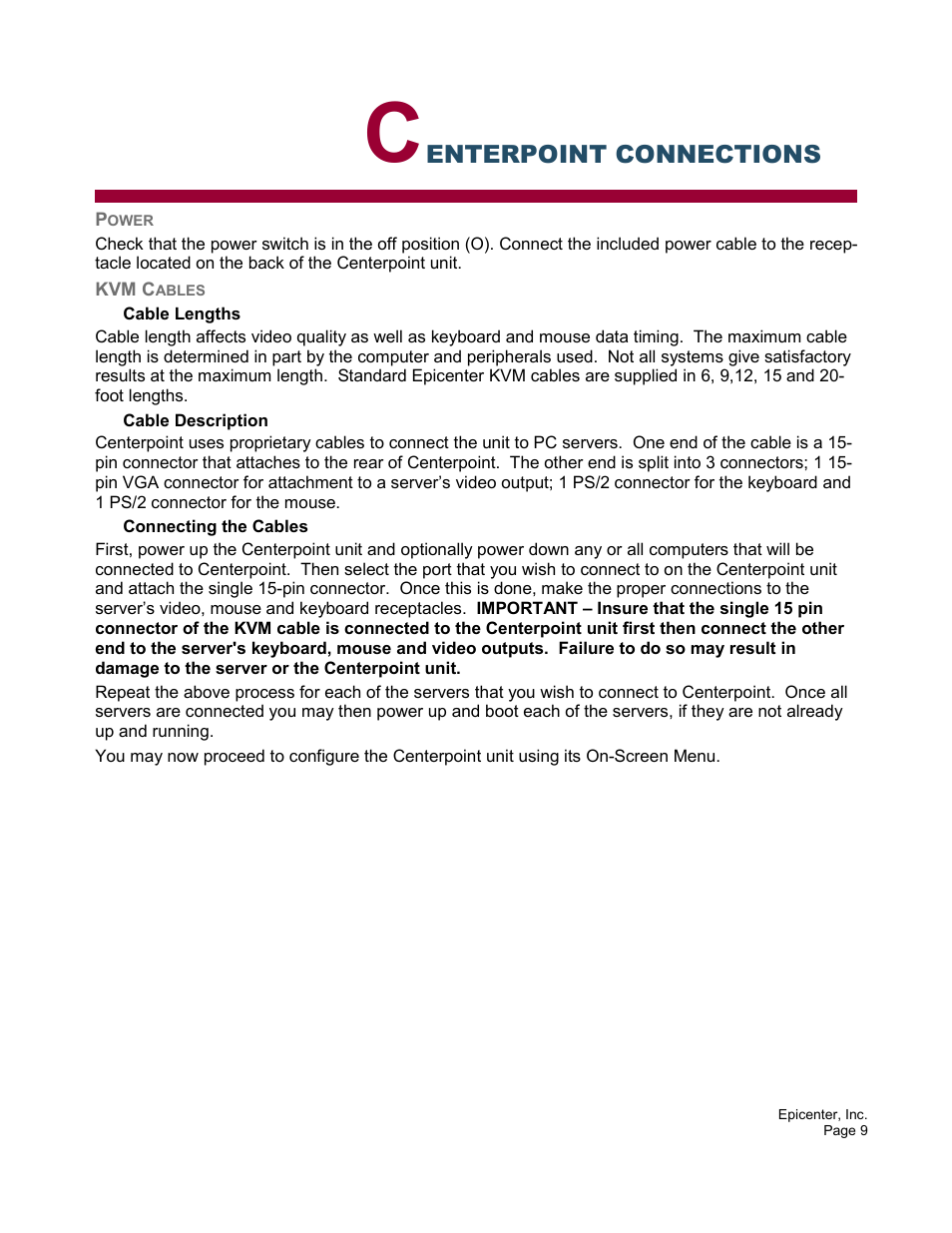 Epicenter Centercade 16 User Manual | Page 9 / 25