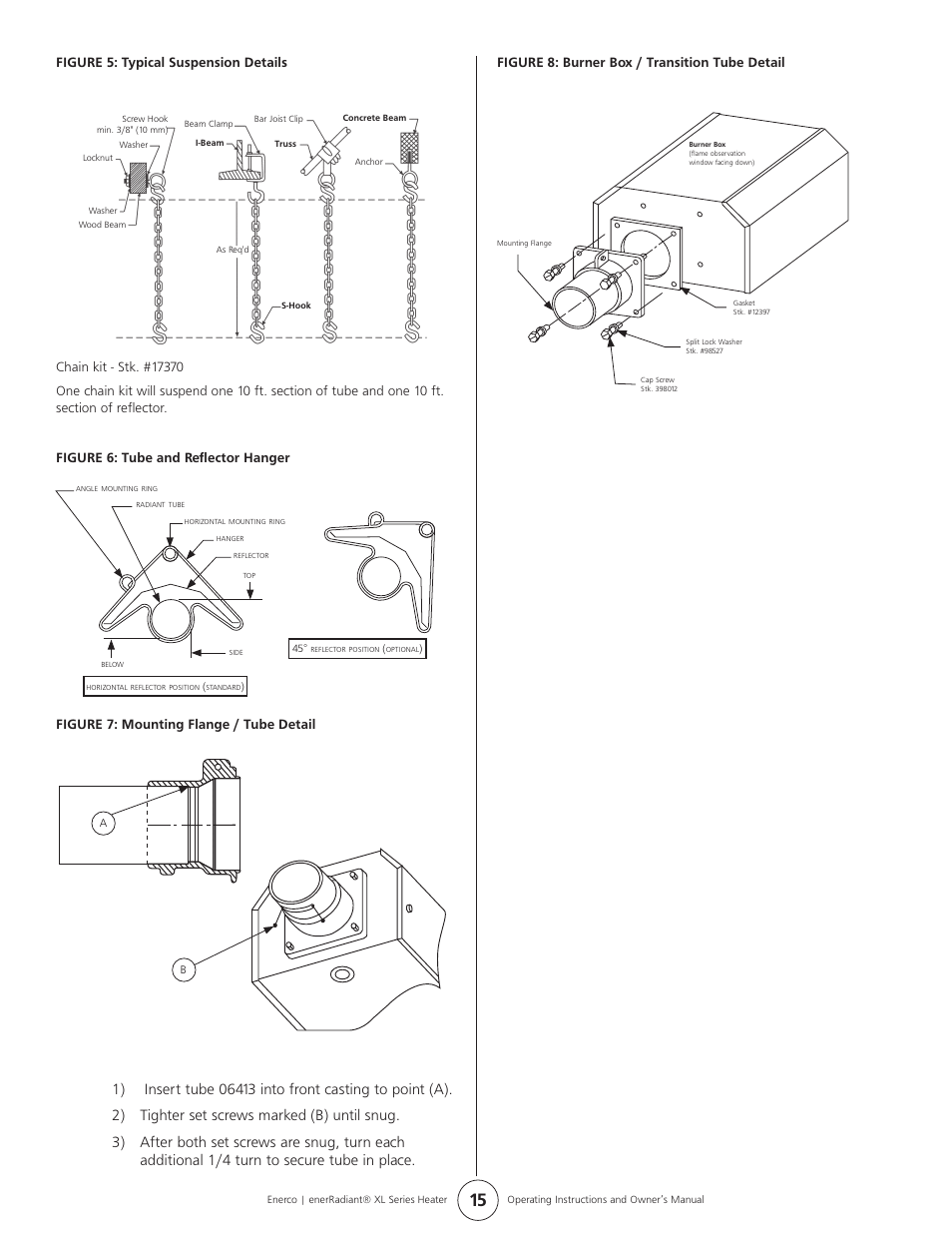 Figure 8: burner box / transition tube detail | Enerco ERXL-125S User Manual | Page 15 / 28