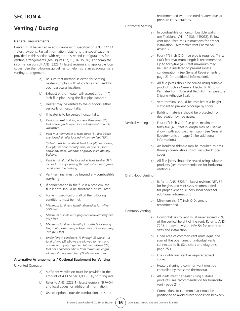 Enerco ERXL-125S User Manual | Page 16 / 28