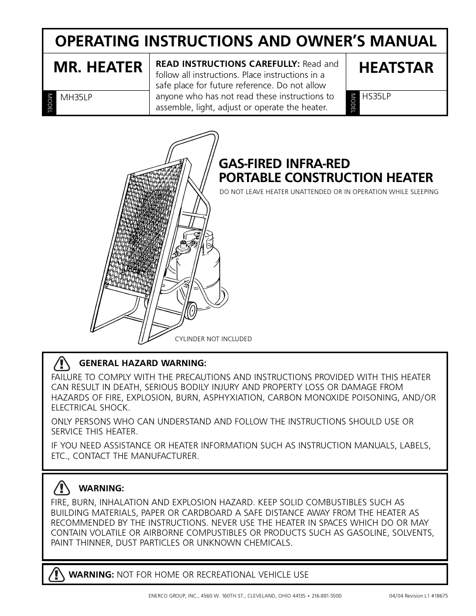 Enerco HS35LP User Manual | 8 pages