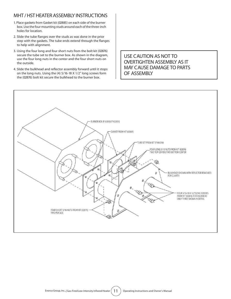 Mht / hst heater assembly instructions | Enerco HST45 User Manual | Page 11 / 24