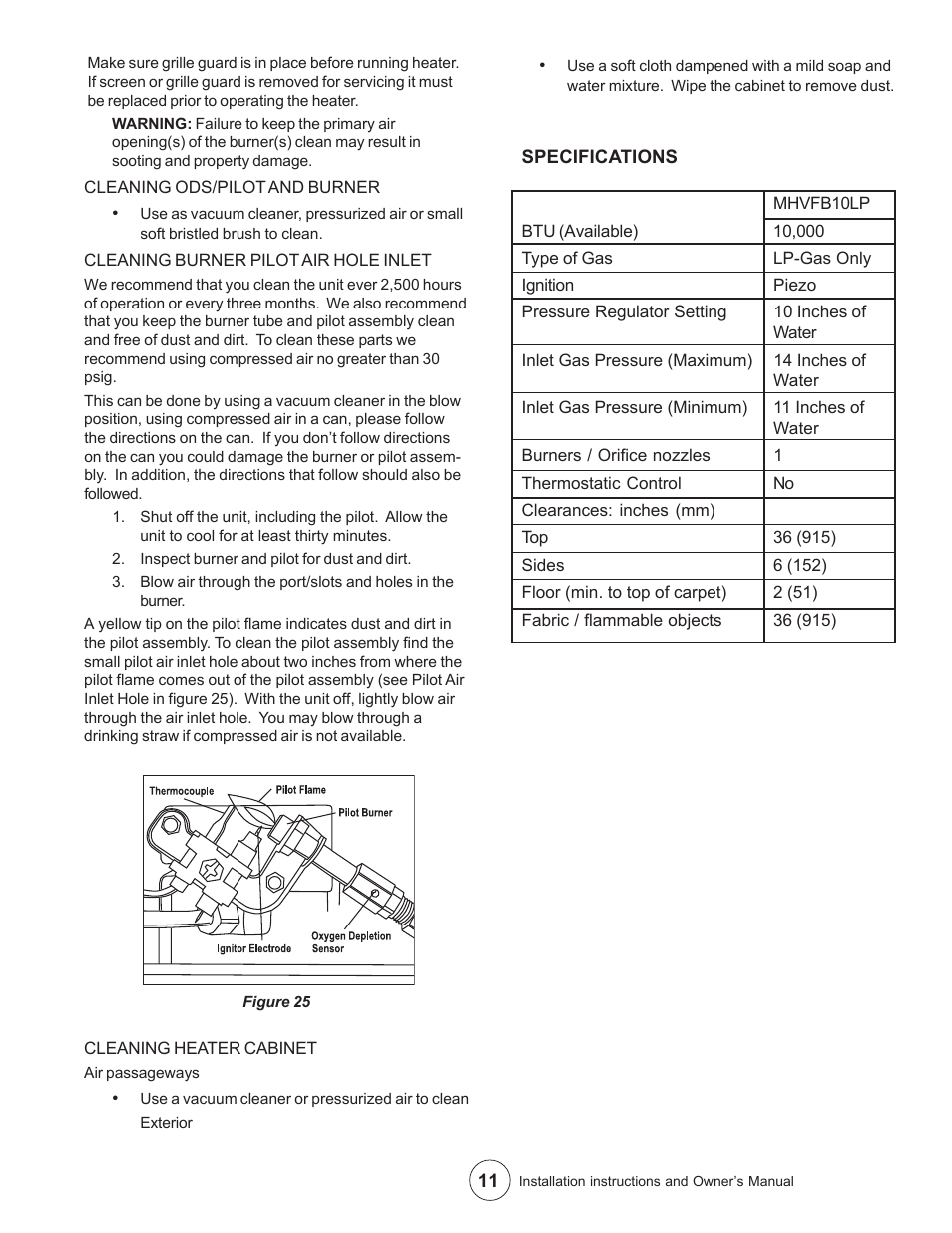 Enerco MHVFB10LPI User Manual | Page 11 / 16