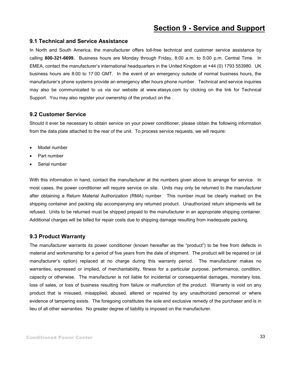 ETA Systems SM5505 User Manual | Page 33 / 39