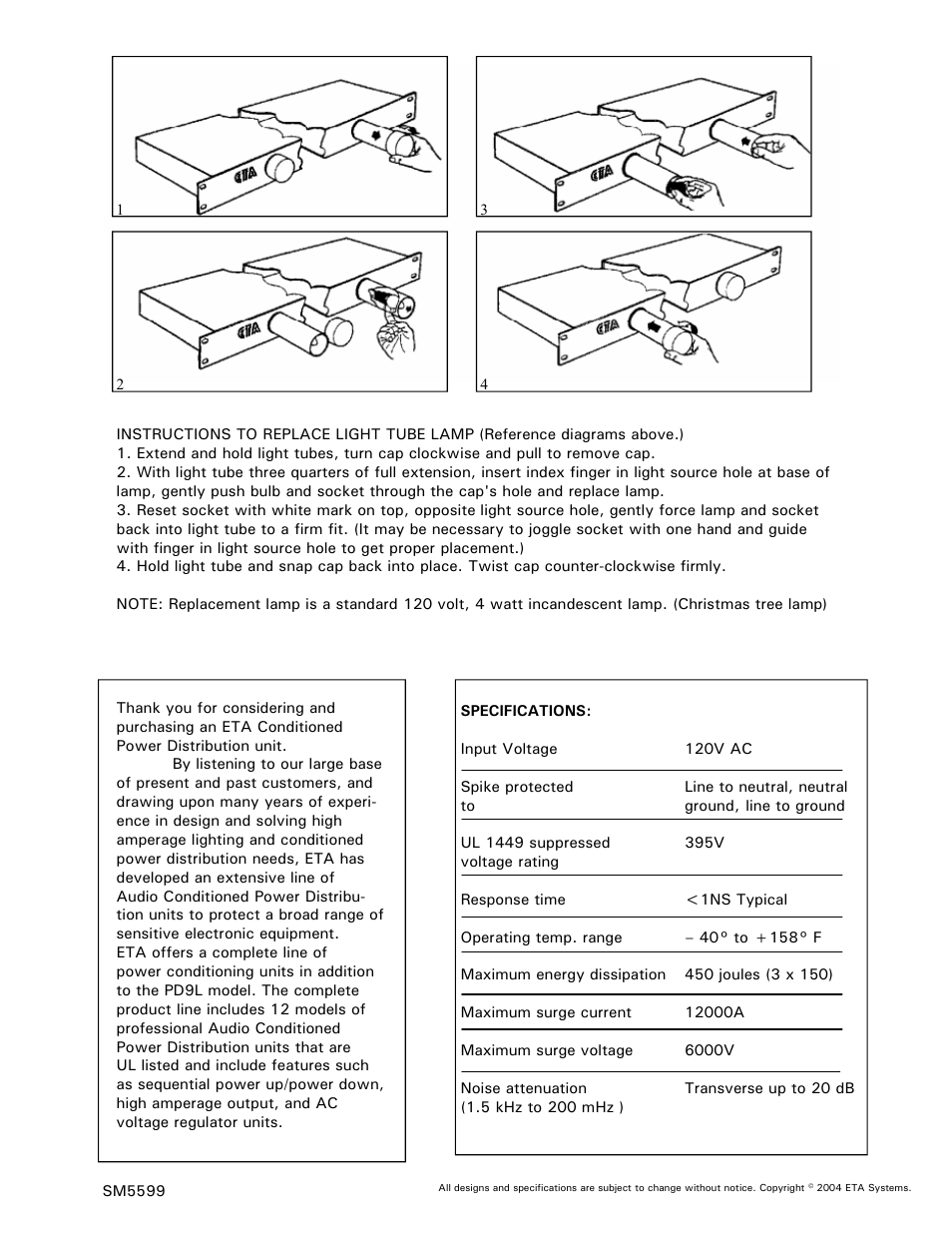 ETA Systems PD9L User Manual | Page 2 / 2