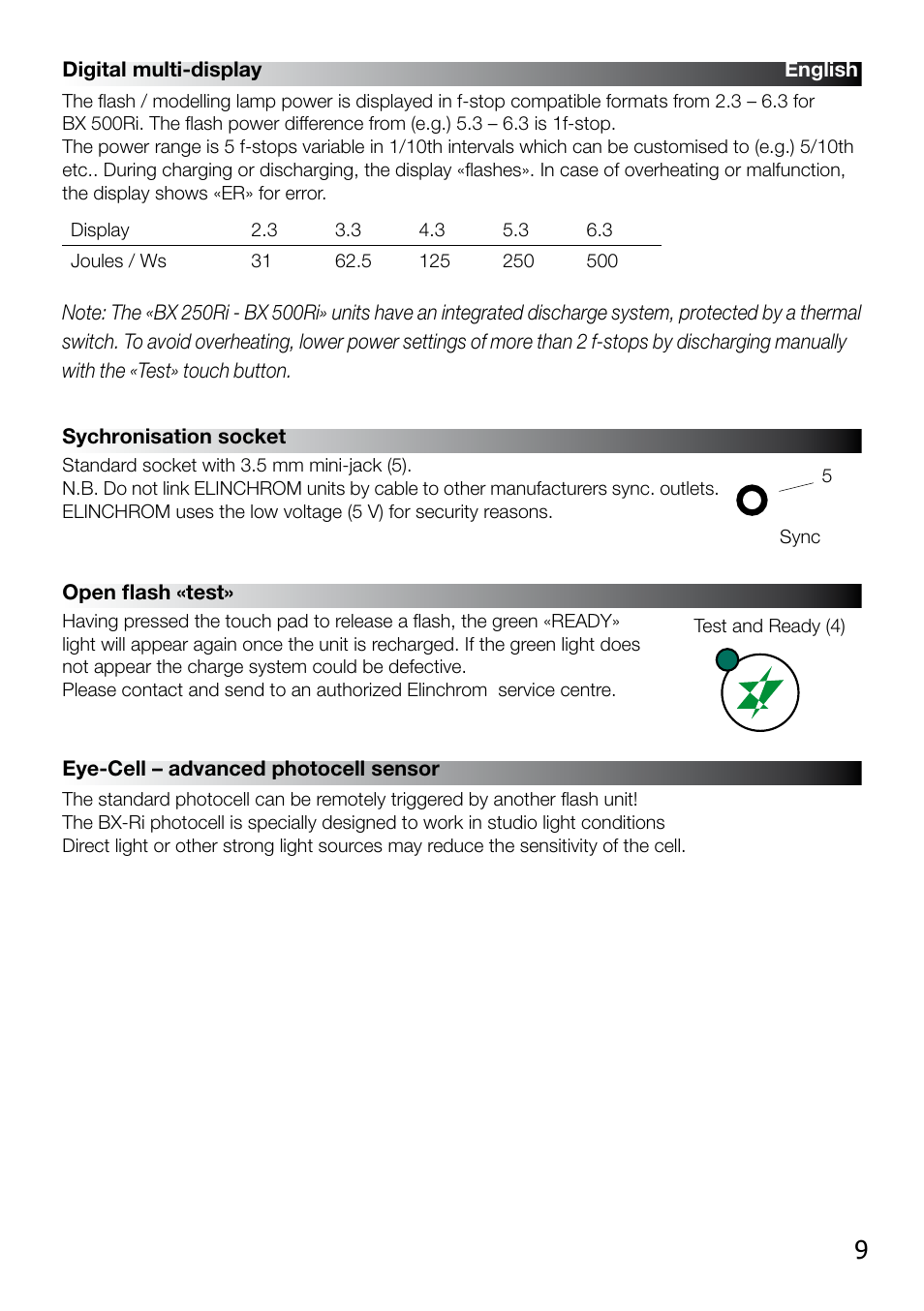 Elinchrom BX 500RI User Manual | Page 10 / 22