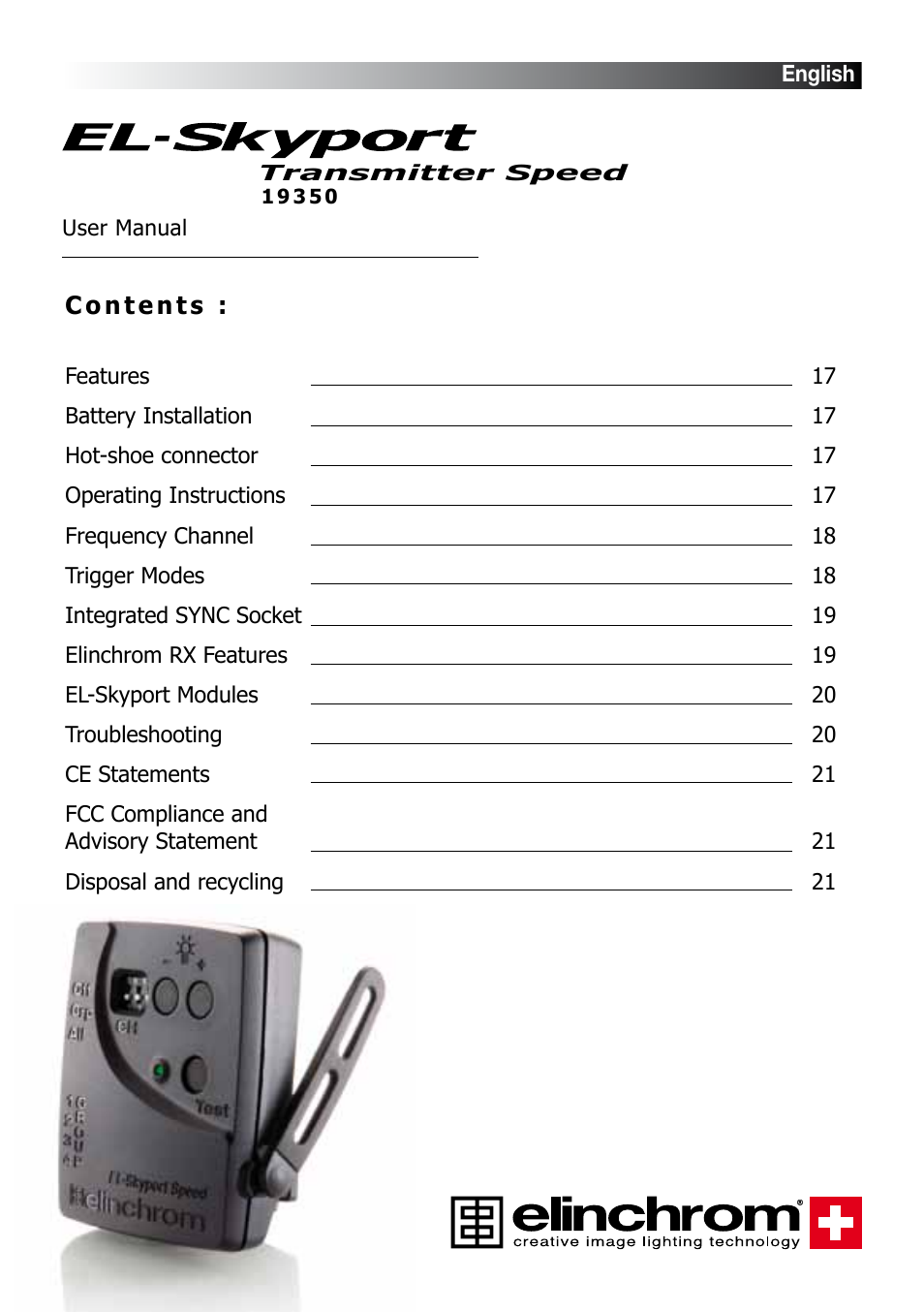 Elinchrom BX 500RI User Manual | Page 17 / 22