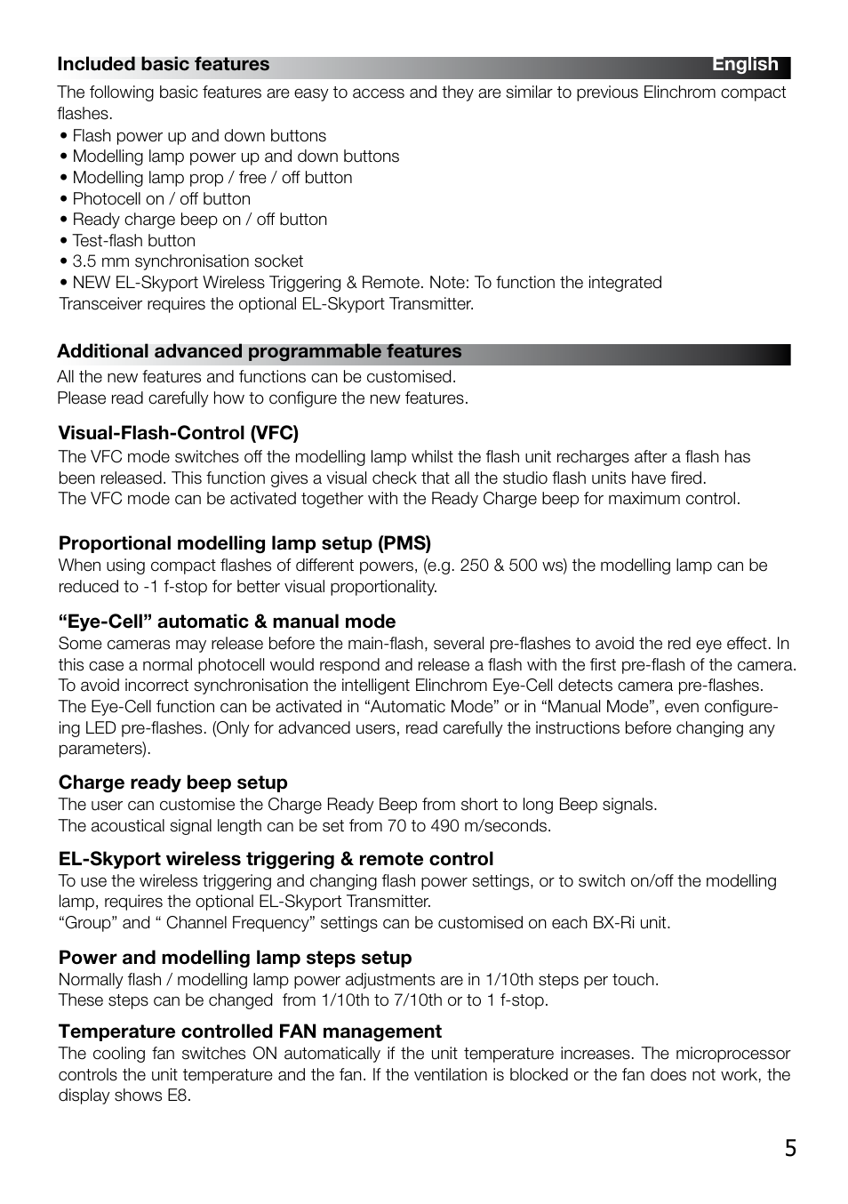 Elinchrom BX 500RI User Manual | Page 6 / 22