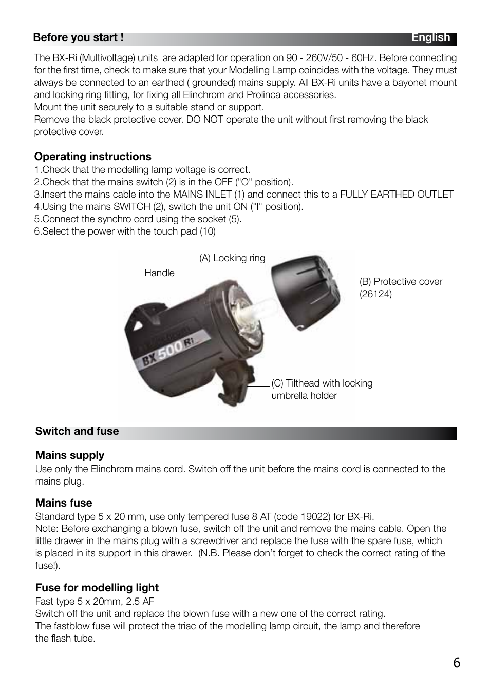 Elinchrom BX 500RI User Manual | Page 7 / 22