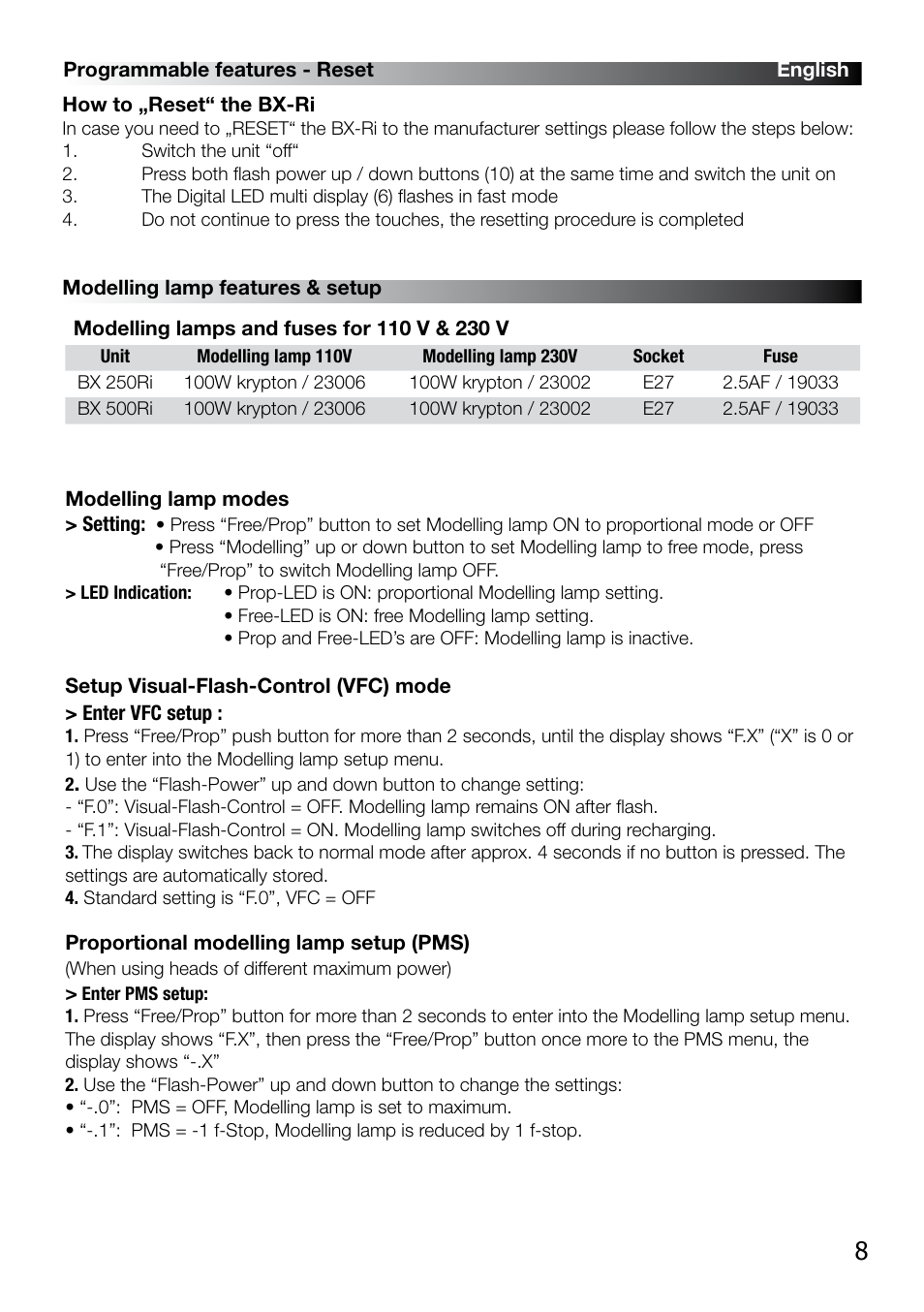 Elinchrom BX 500RI User Manual | Page 9 / 22