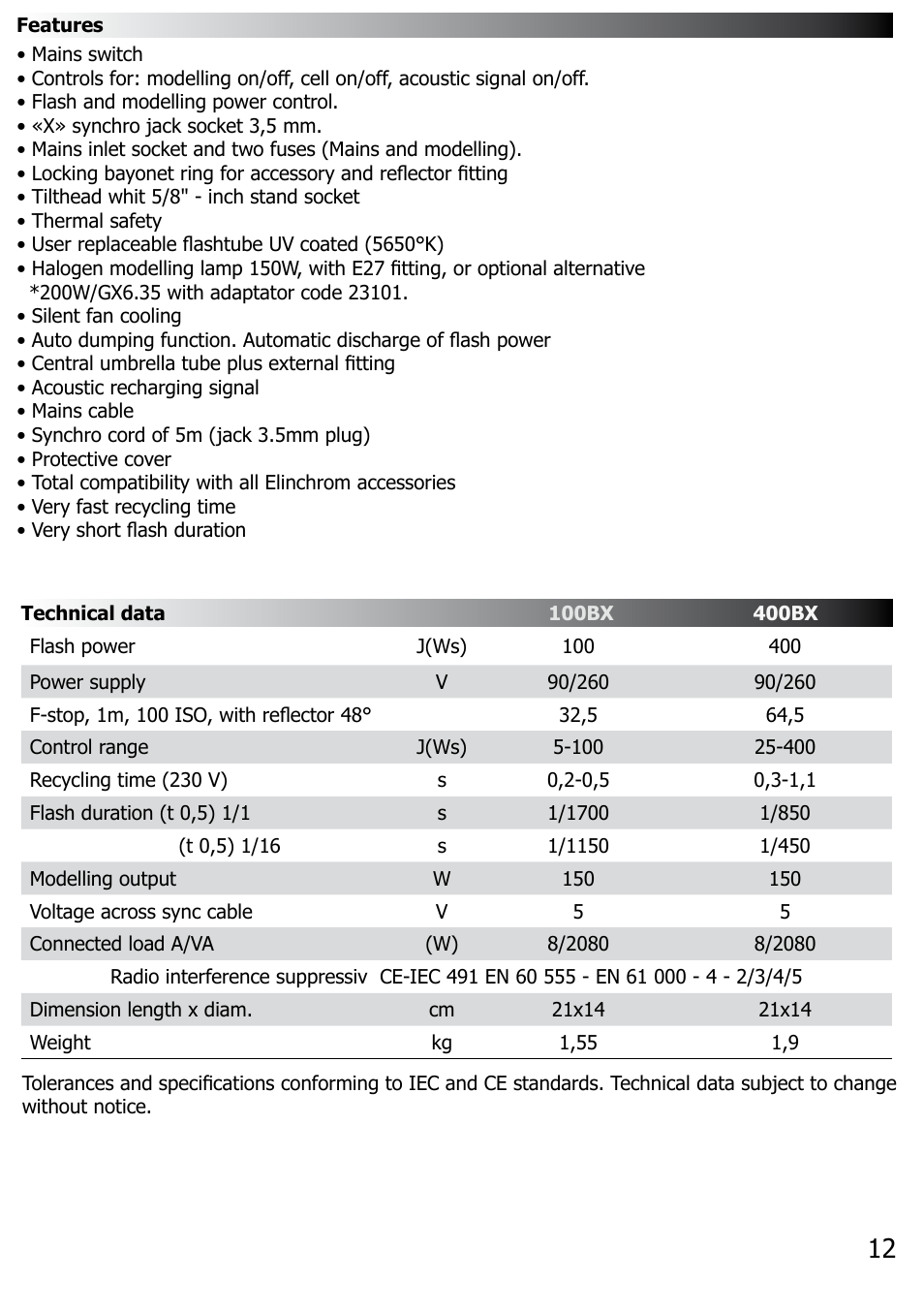 Elinchrom BX100 User Manual | Page 13 / 16