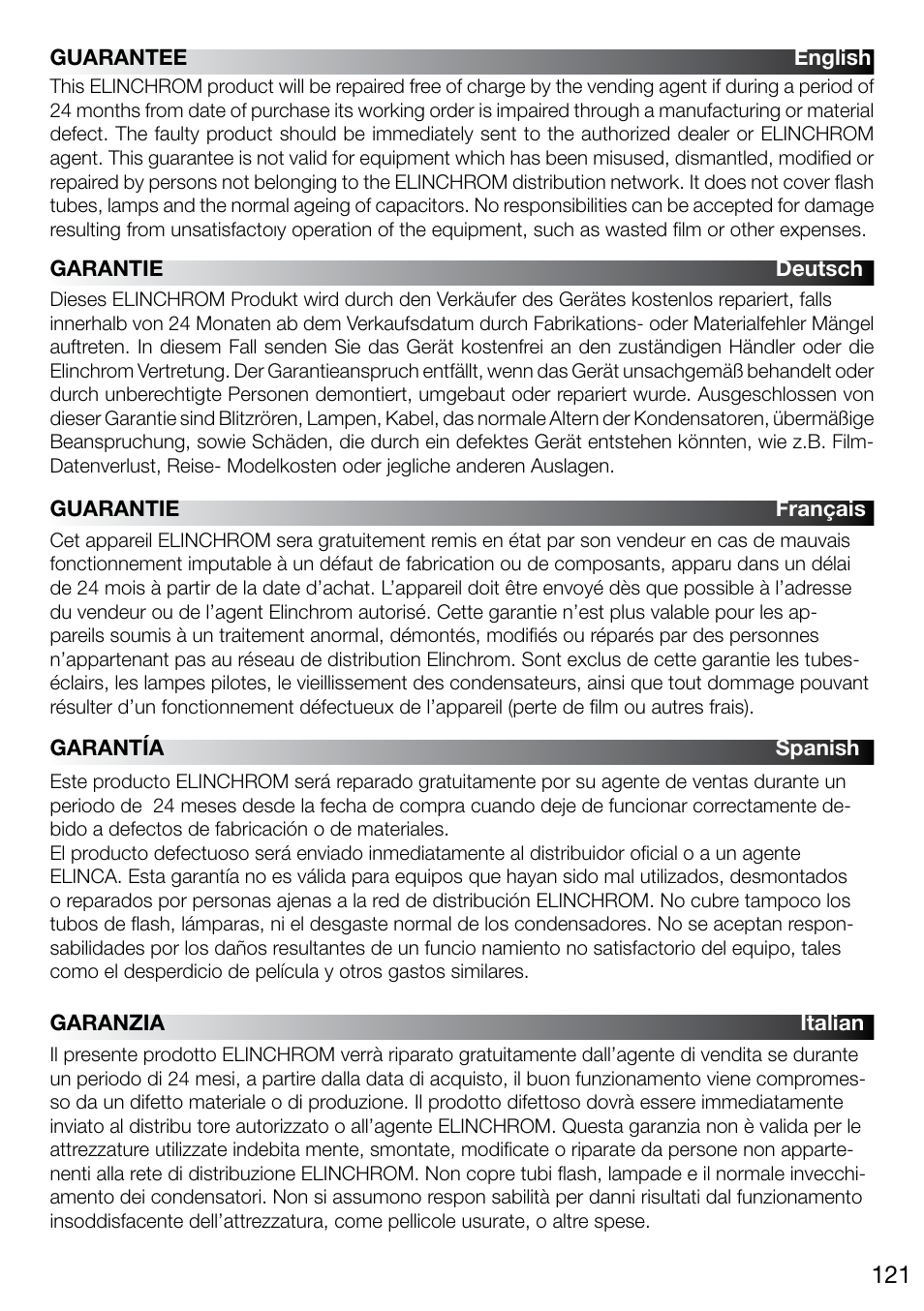 Elinchrom D-LITE 2 IT User Manual | Page 122 / 125